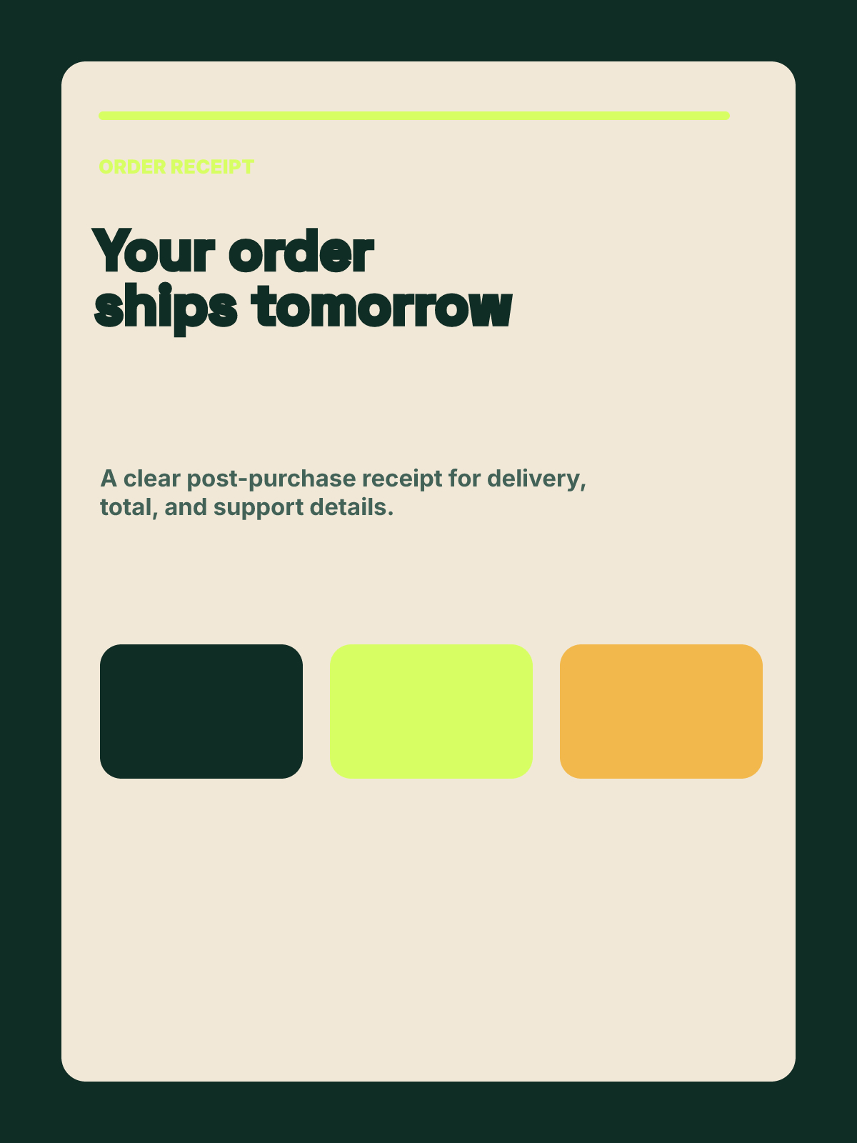 Ecommerce Receipt Card