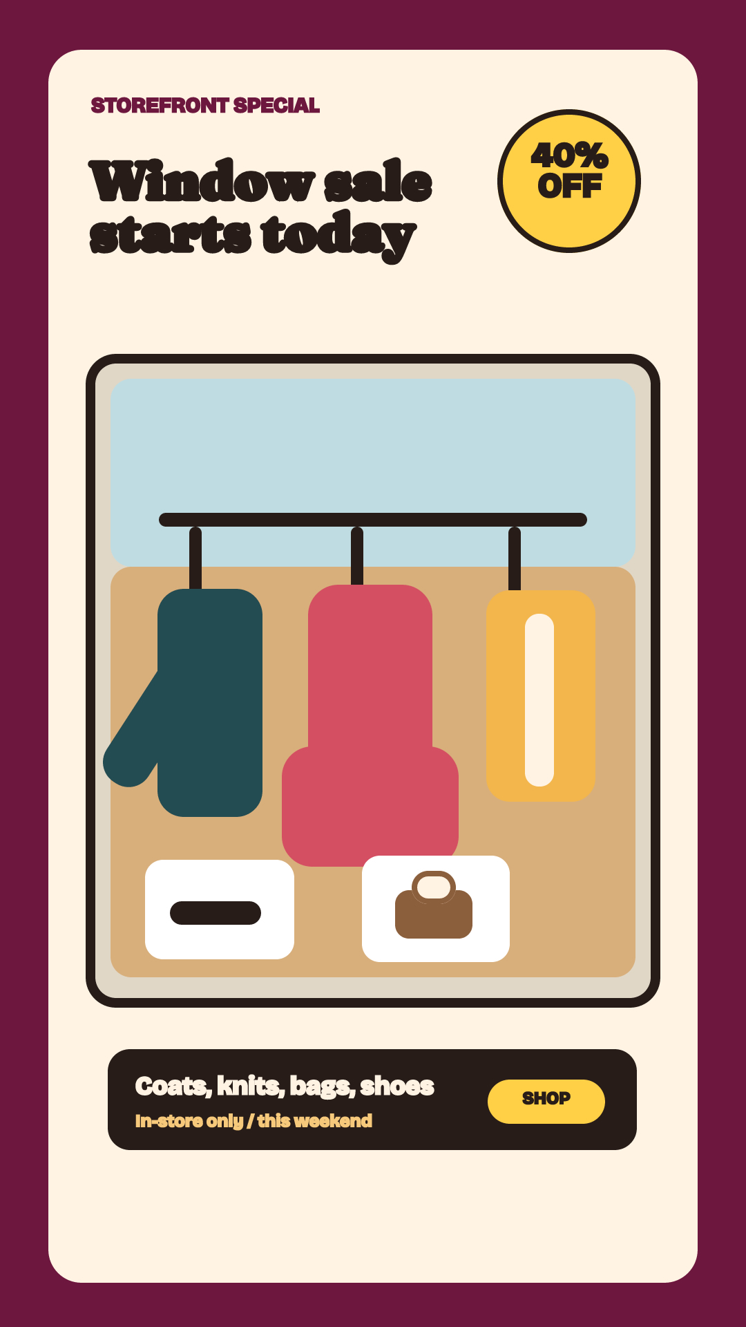 Retail Window Sale