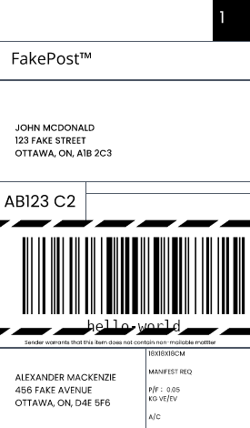 Shipping label