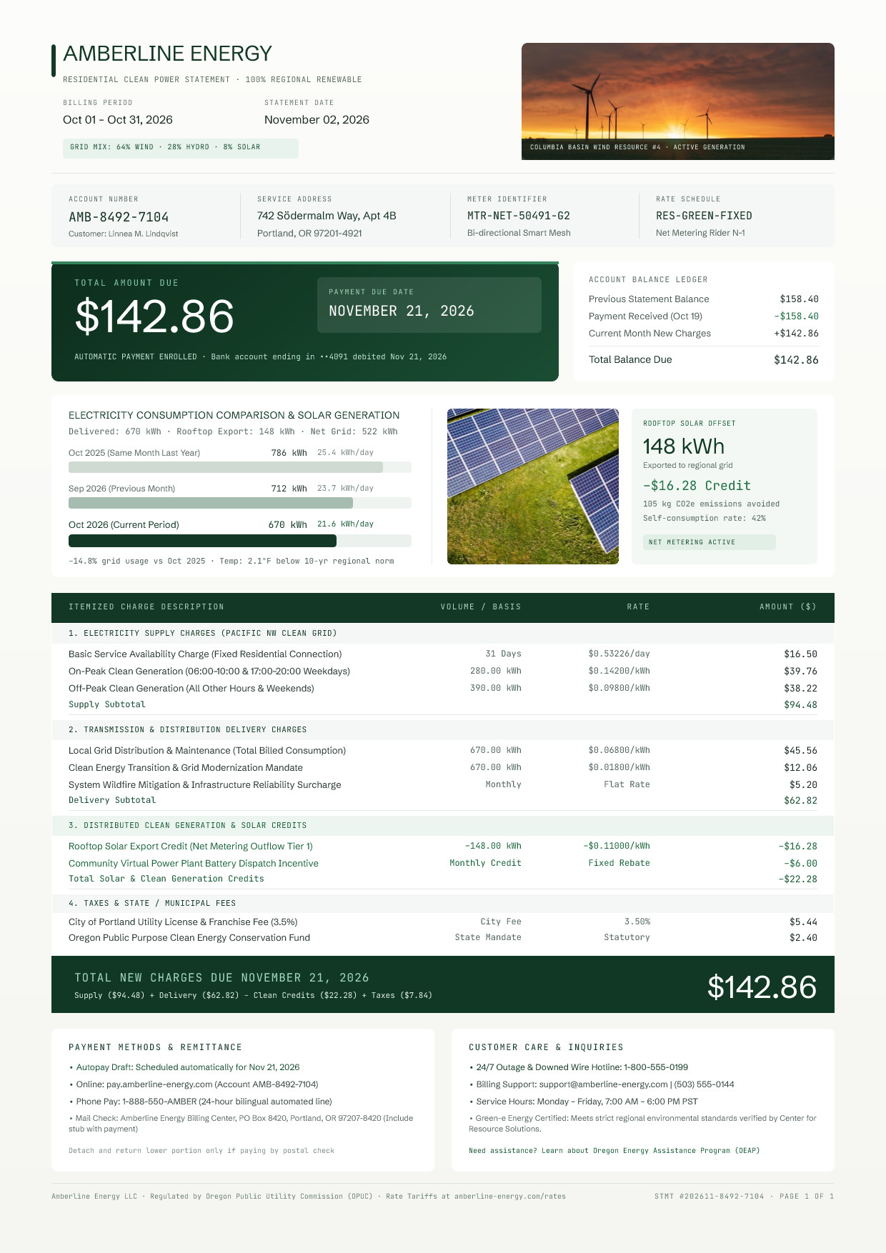 Amberline Energy Residential Statement