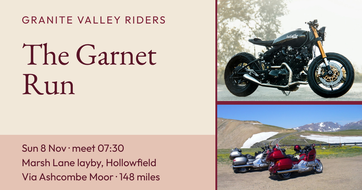 Garnet Run Motorcycle Ride Out Notice