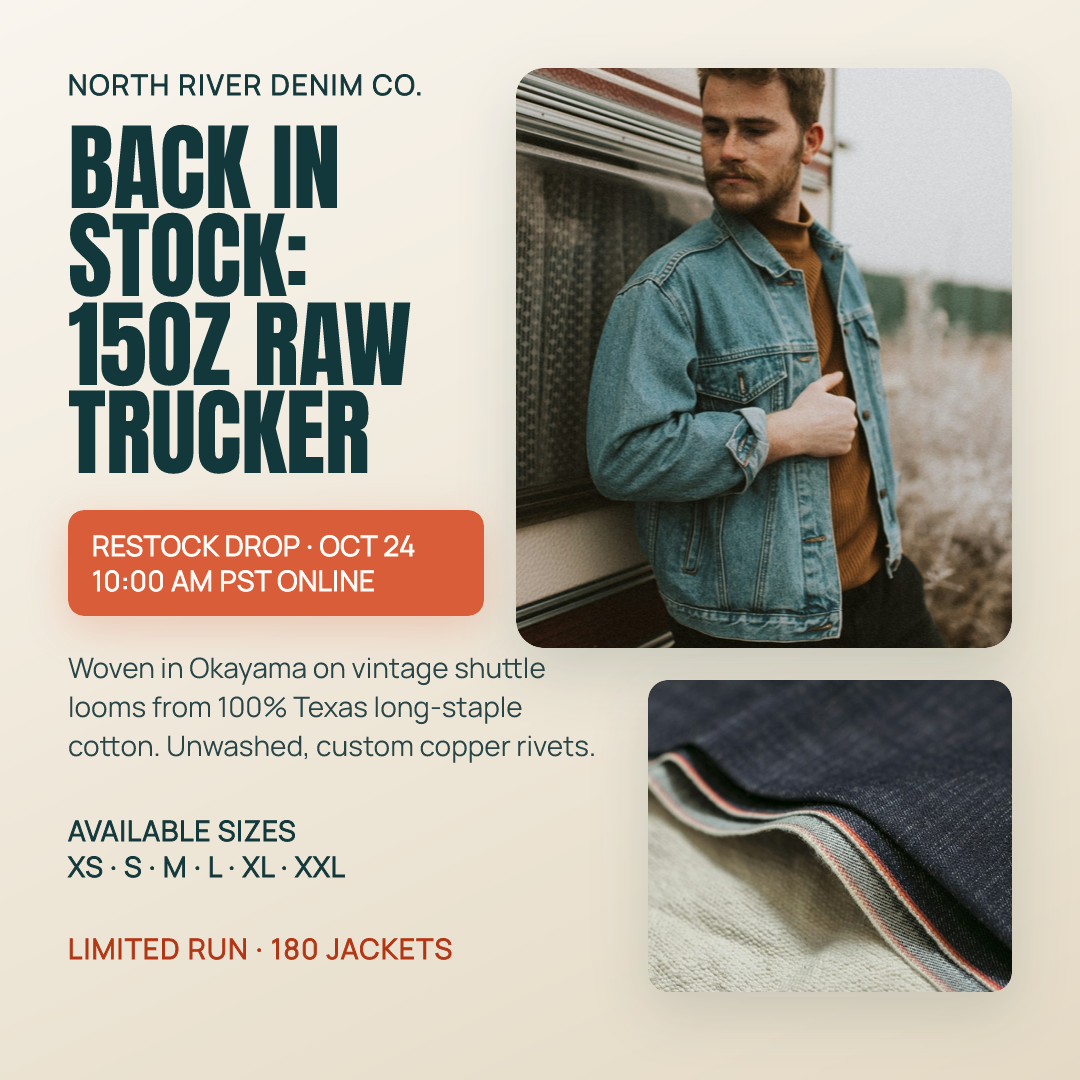Raw Denim Jacket Restock Announcement