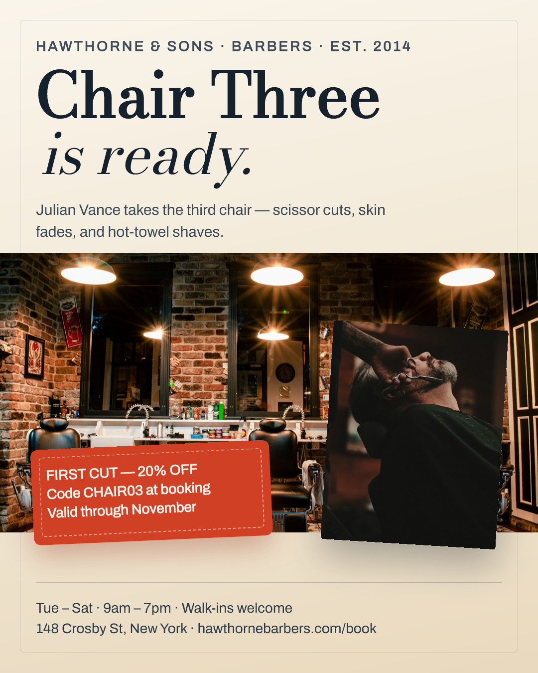 Barber Shop New Chair