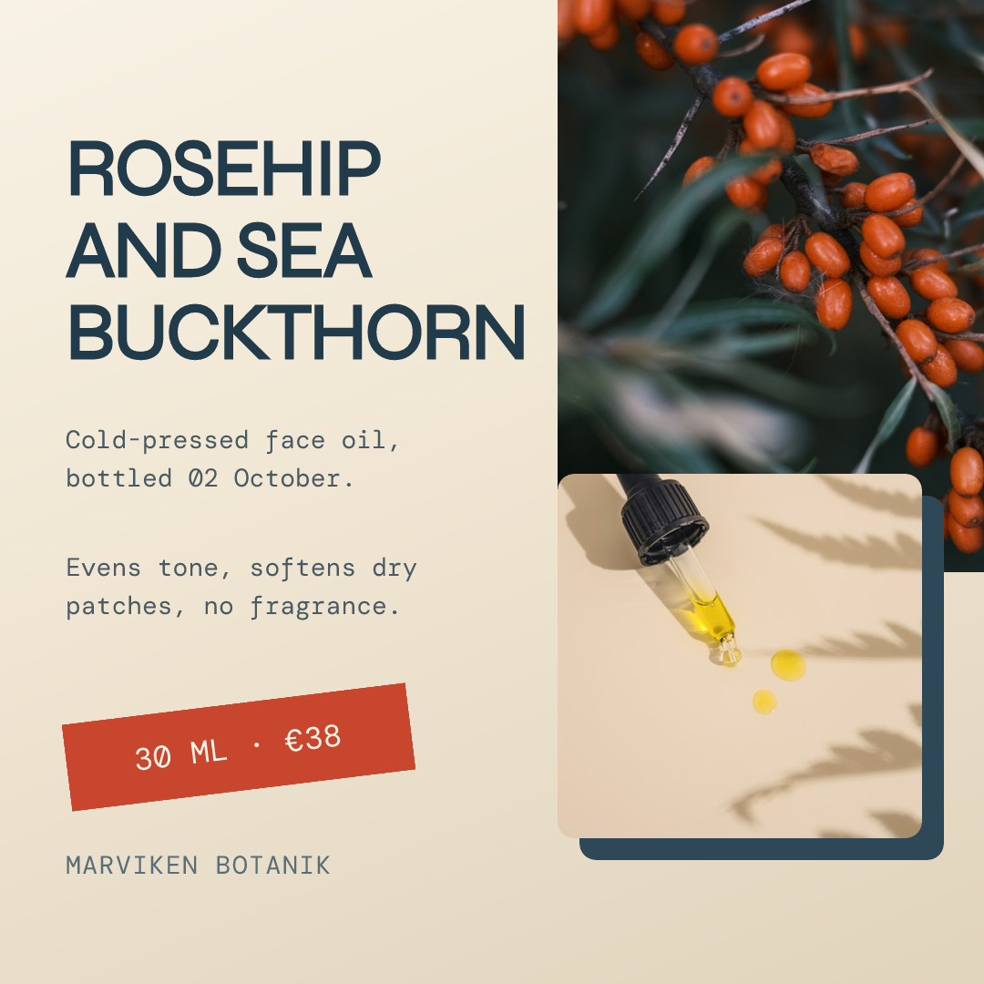 Rosehip Sea Buckthorn Face Oil Card