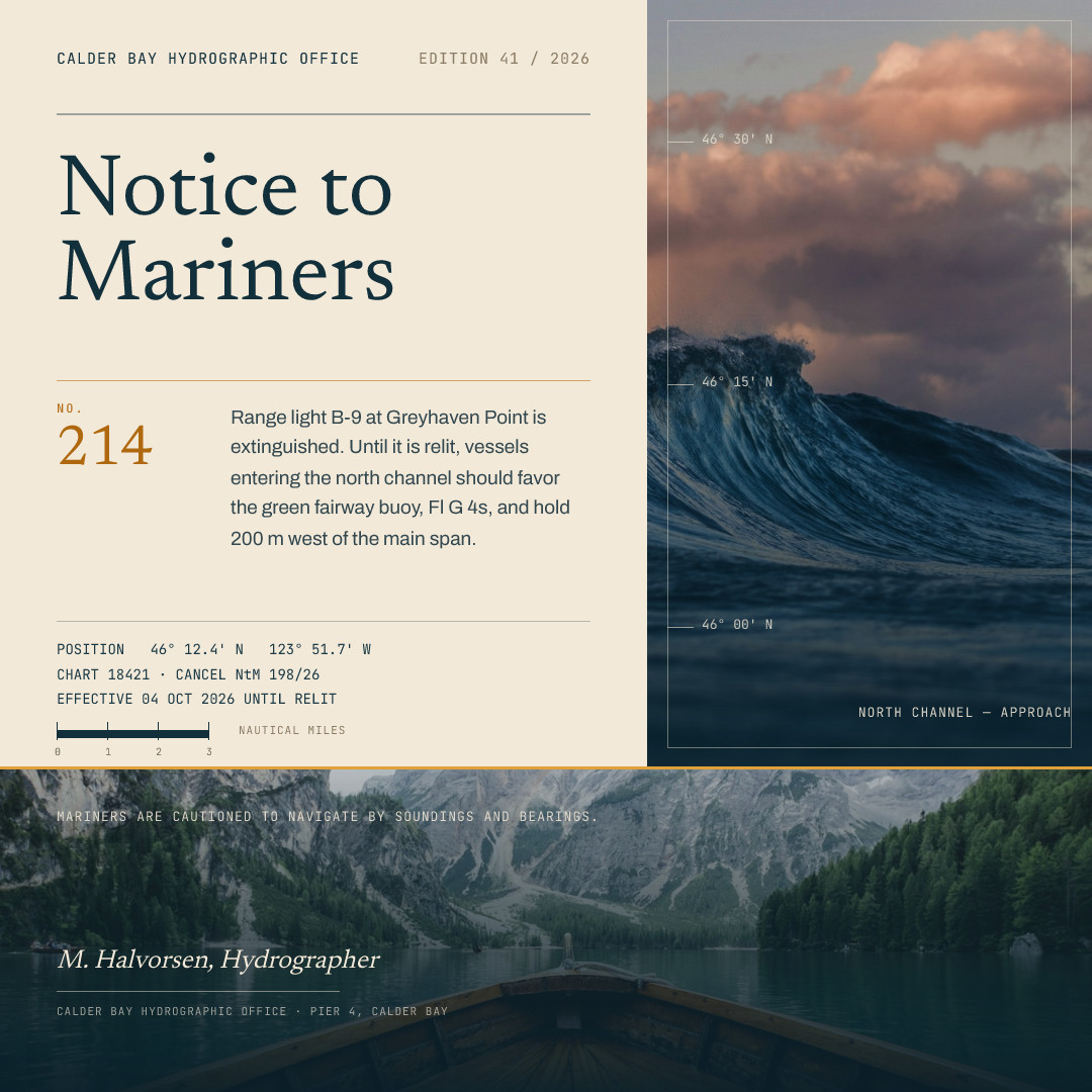 Hydrographic Notice to Mariners