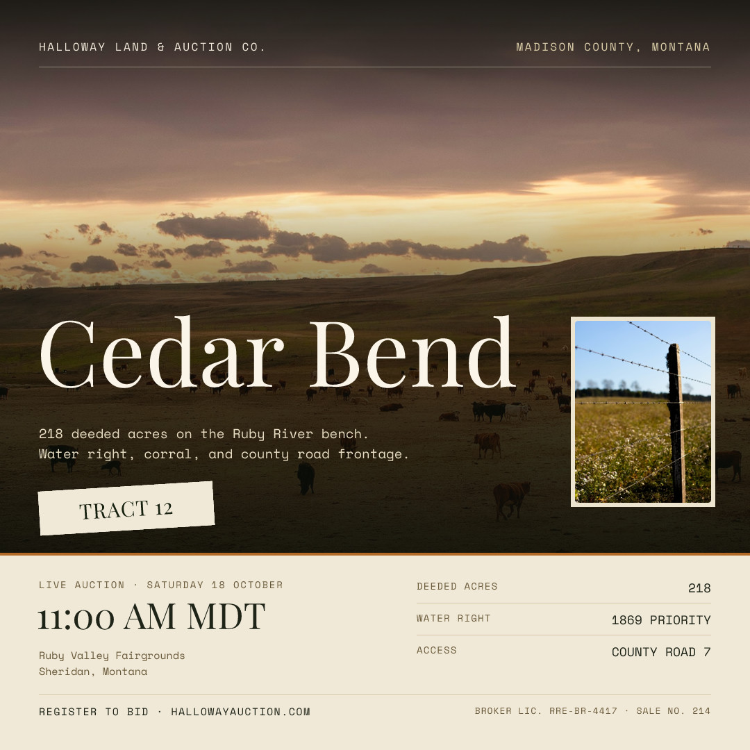 Cedar Bend Land Auction Notice