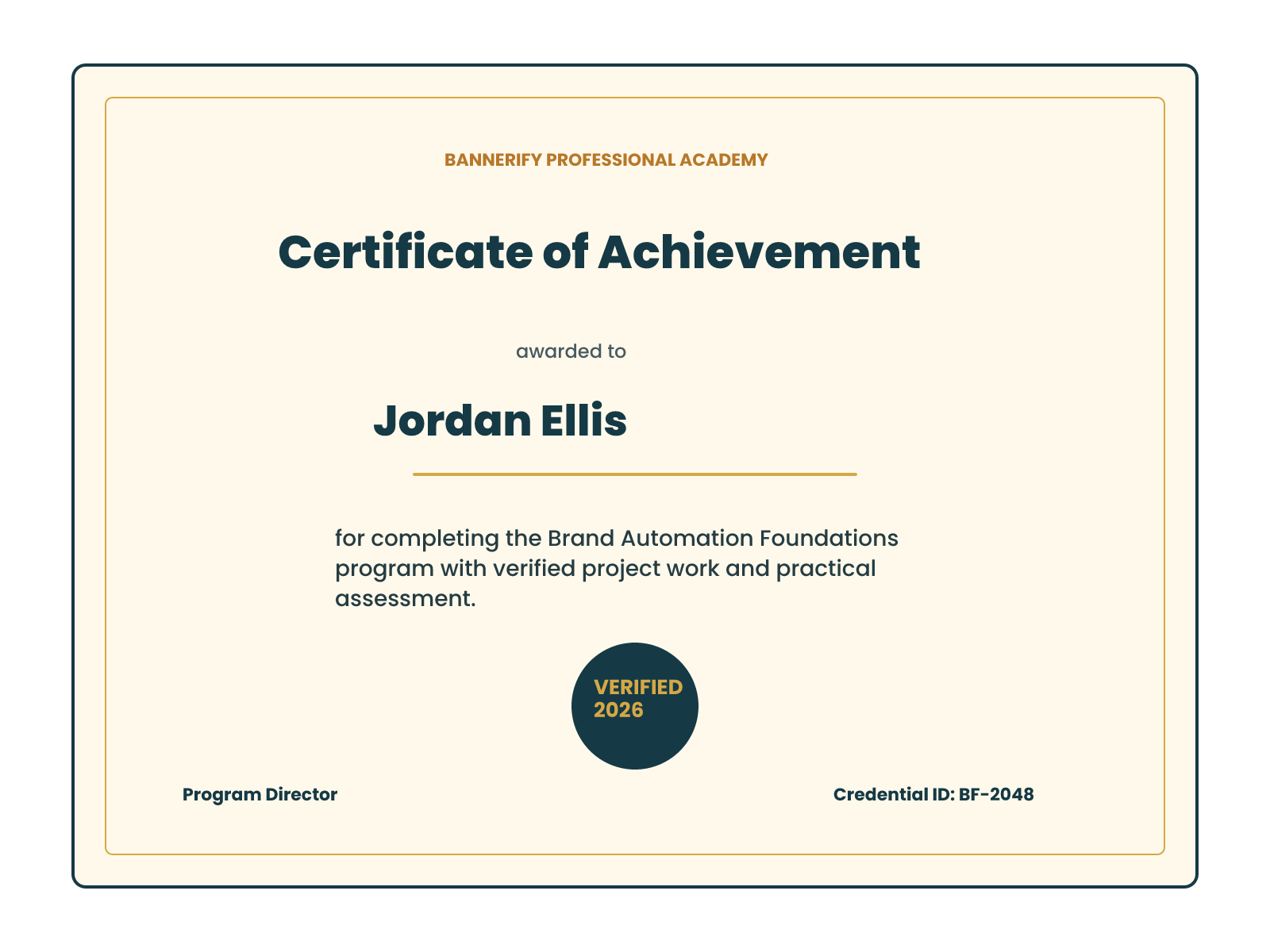 Certificate of Achievement