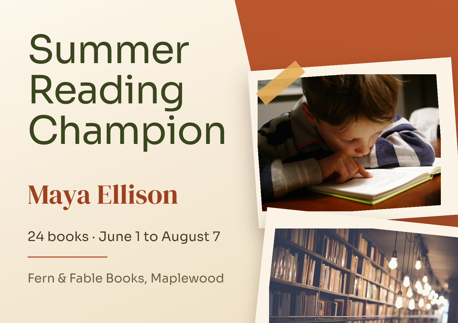Summer Reading Certificate