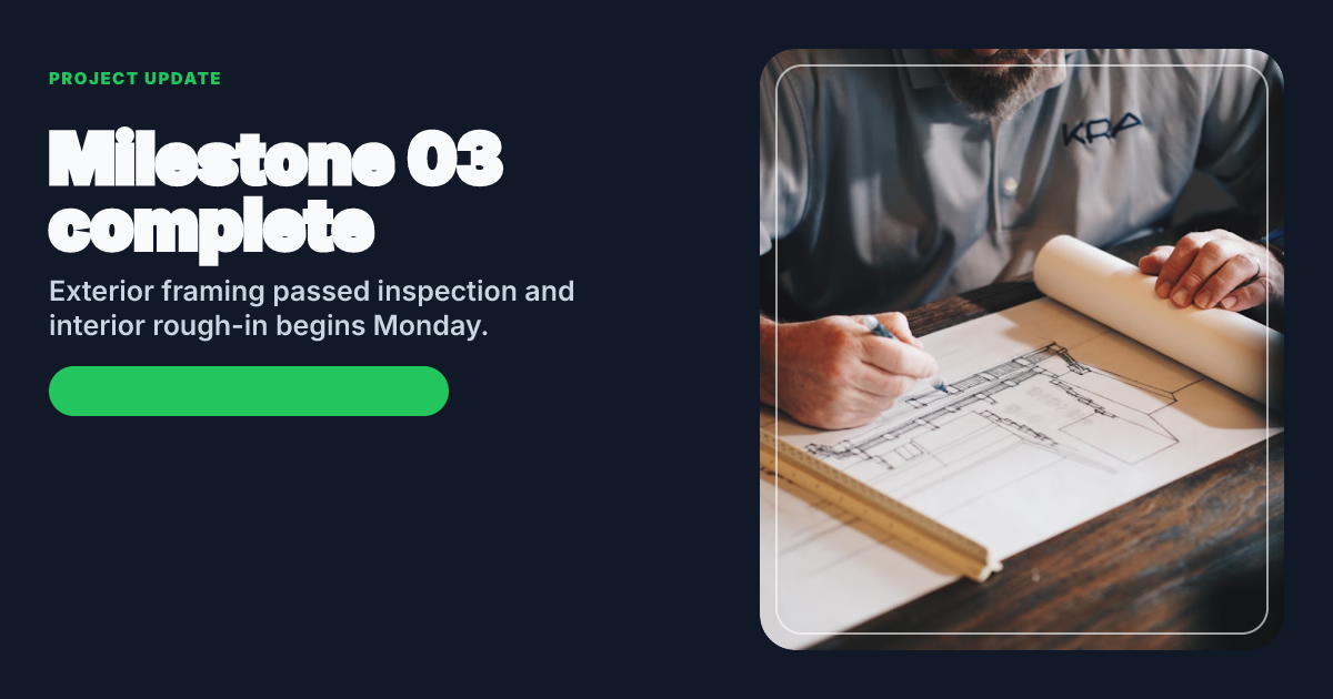Construction Project Update Card