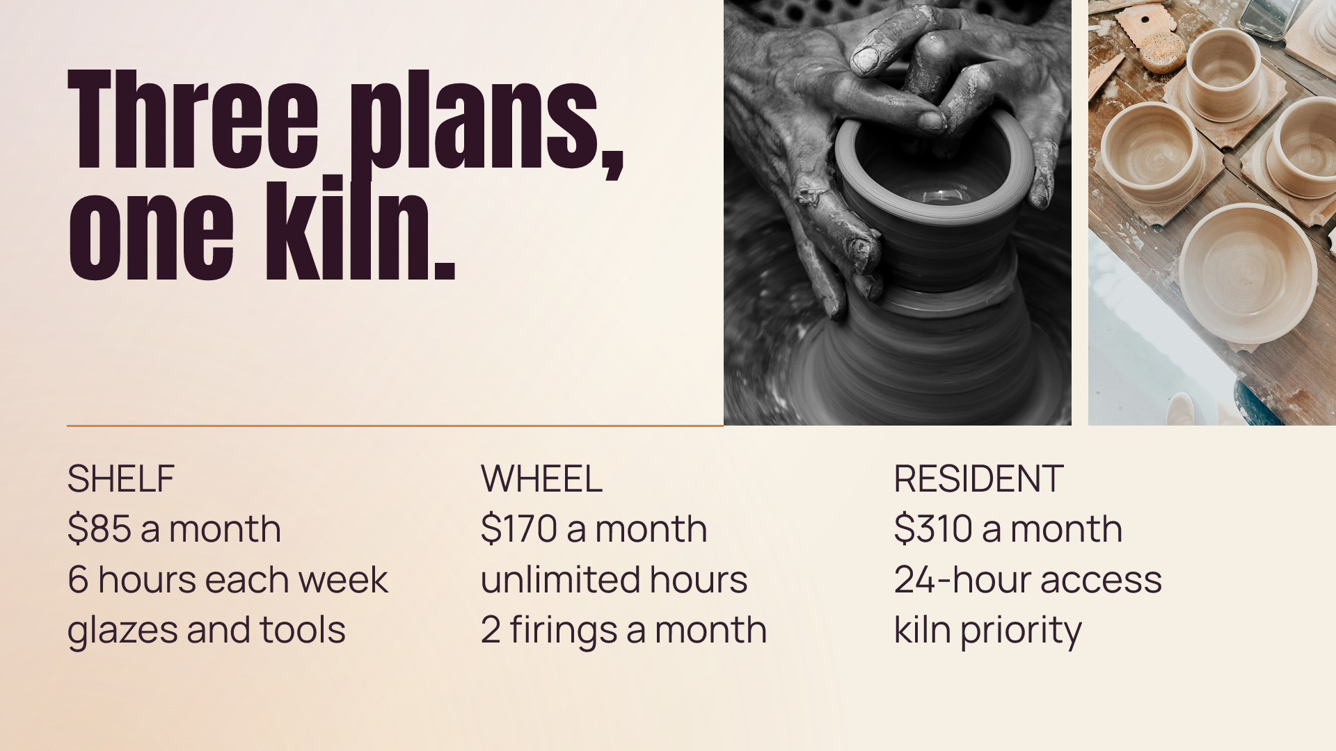 Studio Membership Pricing Slide