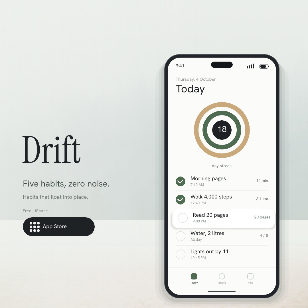 Drift Habit Tracker App Store Shot