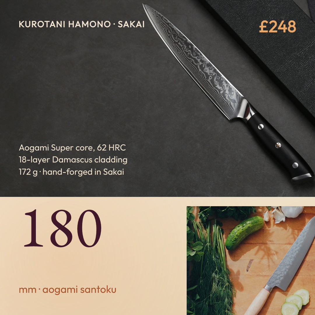 Aogami Santoku 180 Blade Sheet