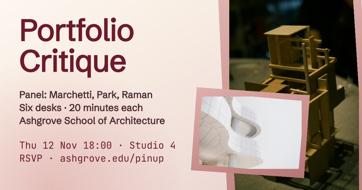 Architecture Graduate Portfolio Critique Invite