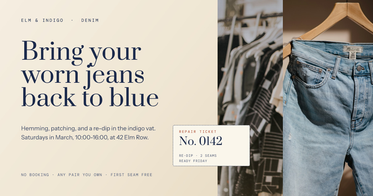 Indigo Re-Dip Day — Denim Repair Counter