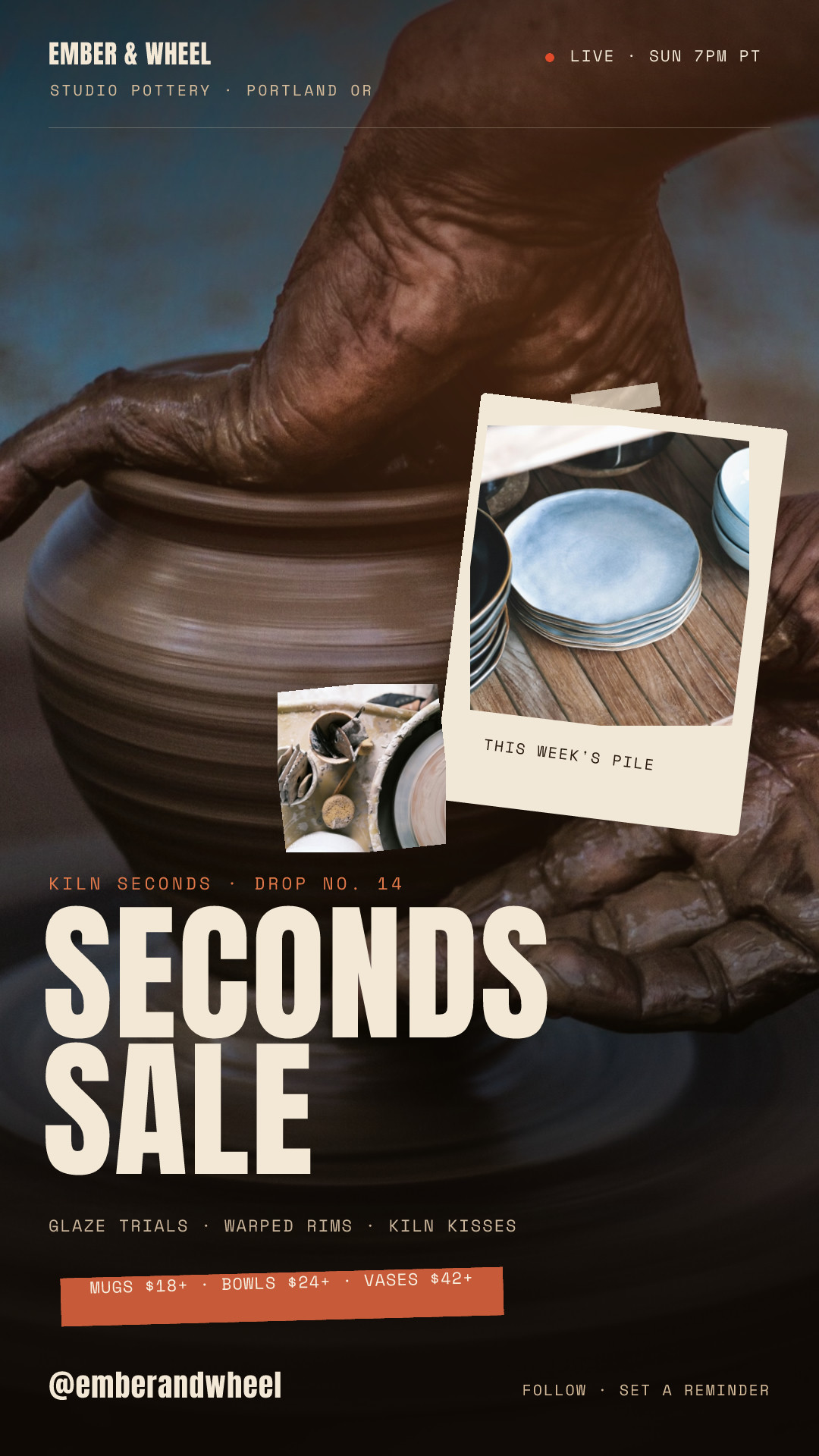 Ember & Wheel — Seconds Sale TikTok LIVE