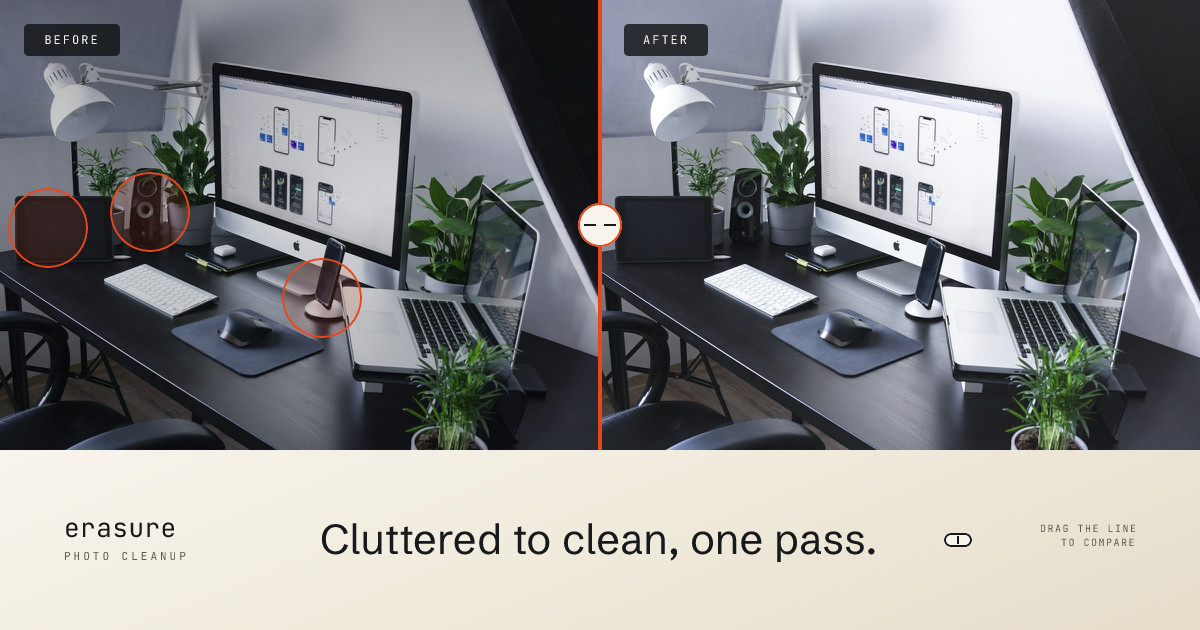 Erasure Photo Cleanup Split Banner