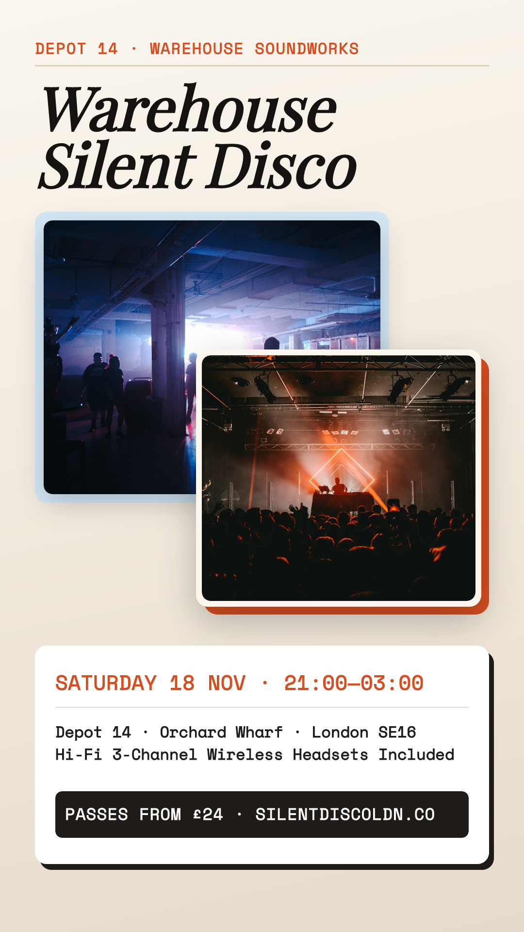 Warehouse Silent Disco Three-Channel Session
