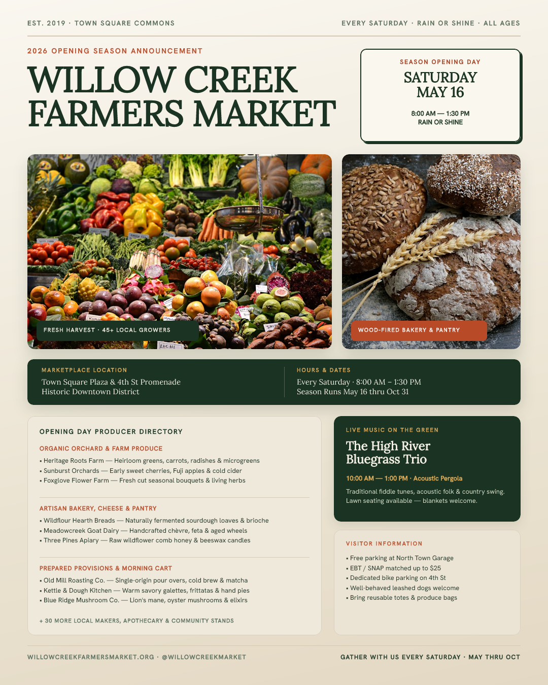 Willow Creek Farmers Market Season Opener