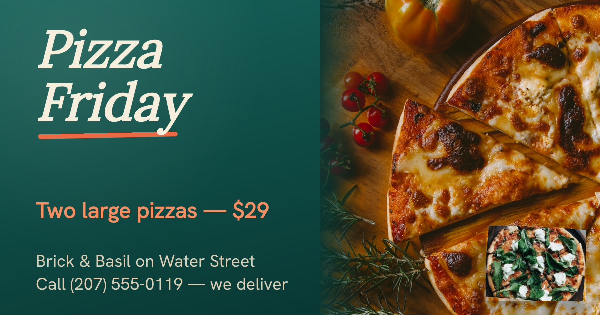 Brick & Basil Pizza Friday Deal