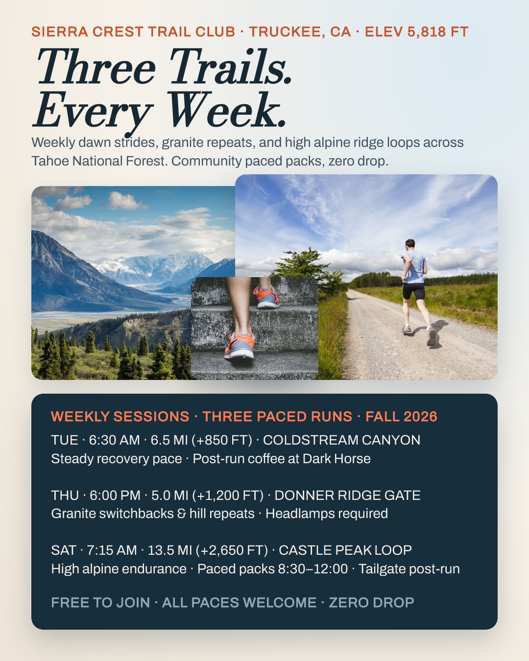 Sierra Crest Trail Club Weekly Schedule