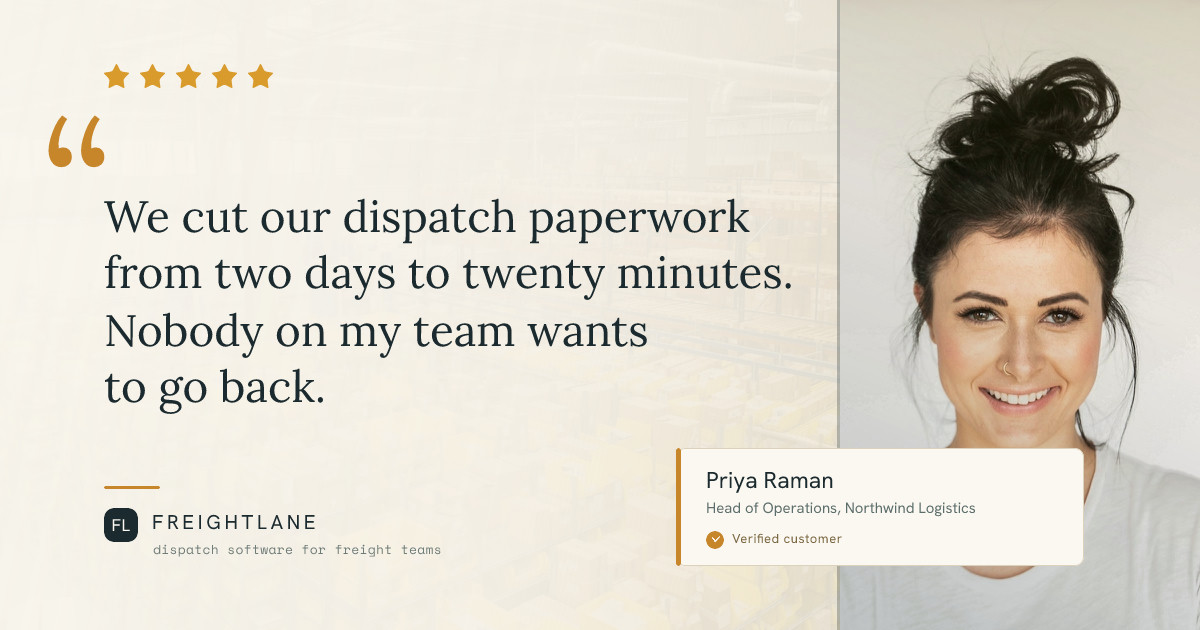 FreightLane Dispatch Testimonial
