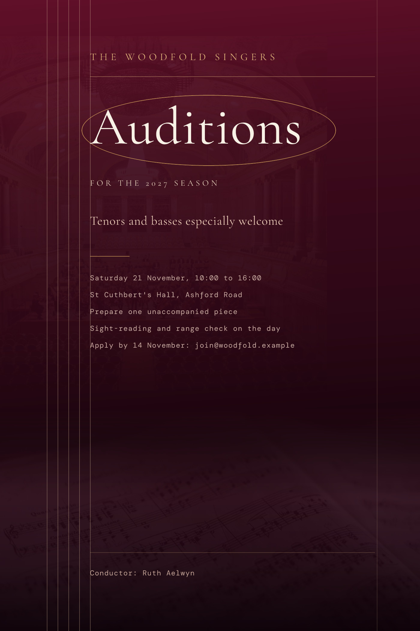 Chamber Choir Audition Call