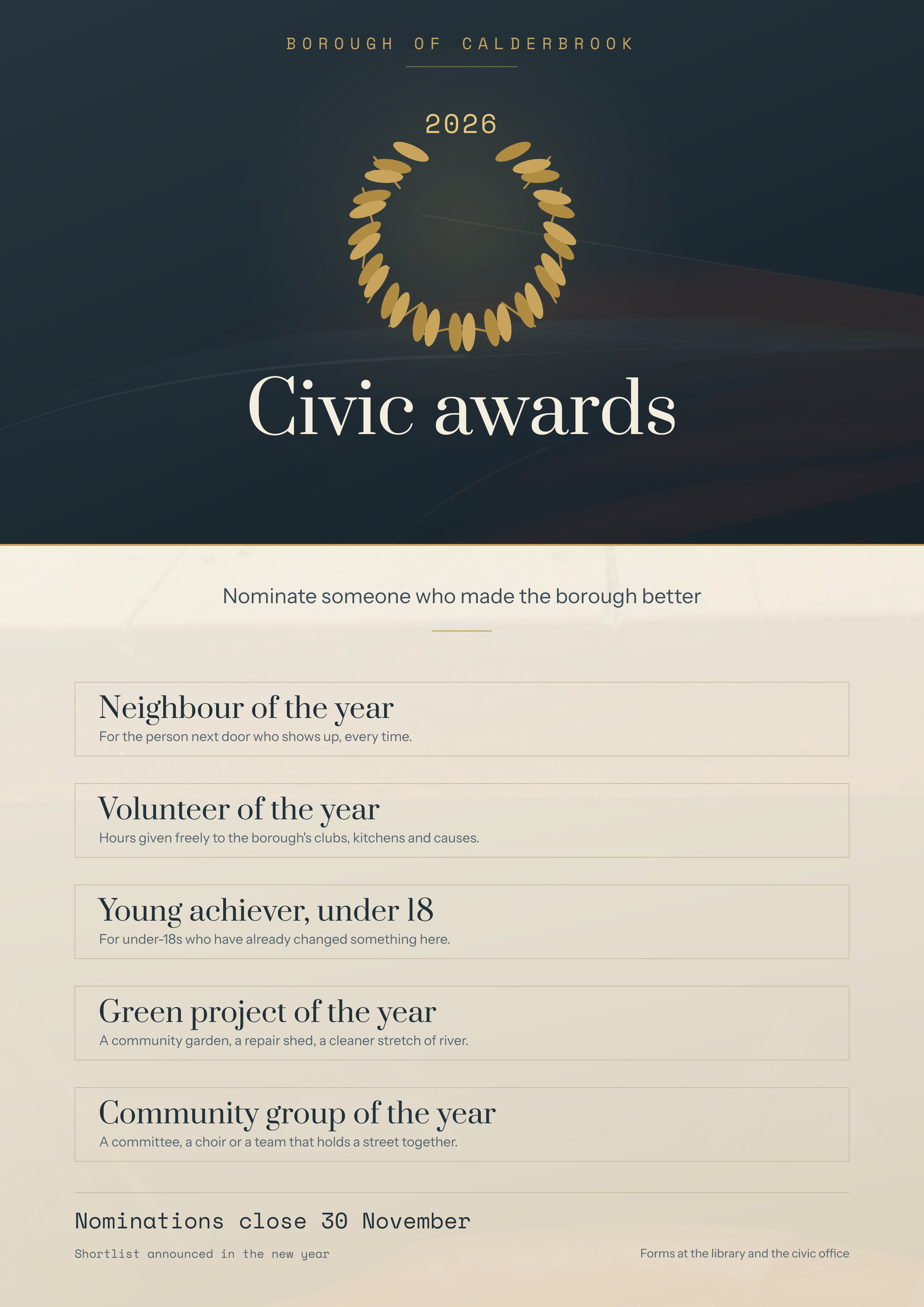 Civic Awards Call for Nominations