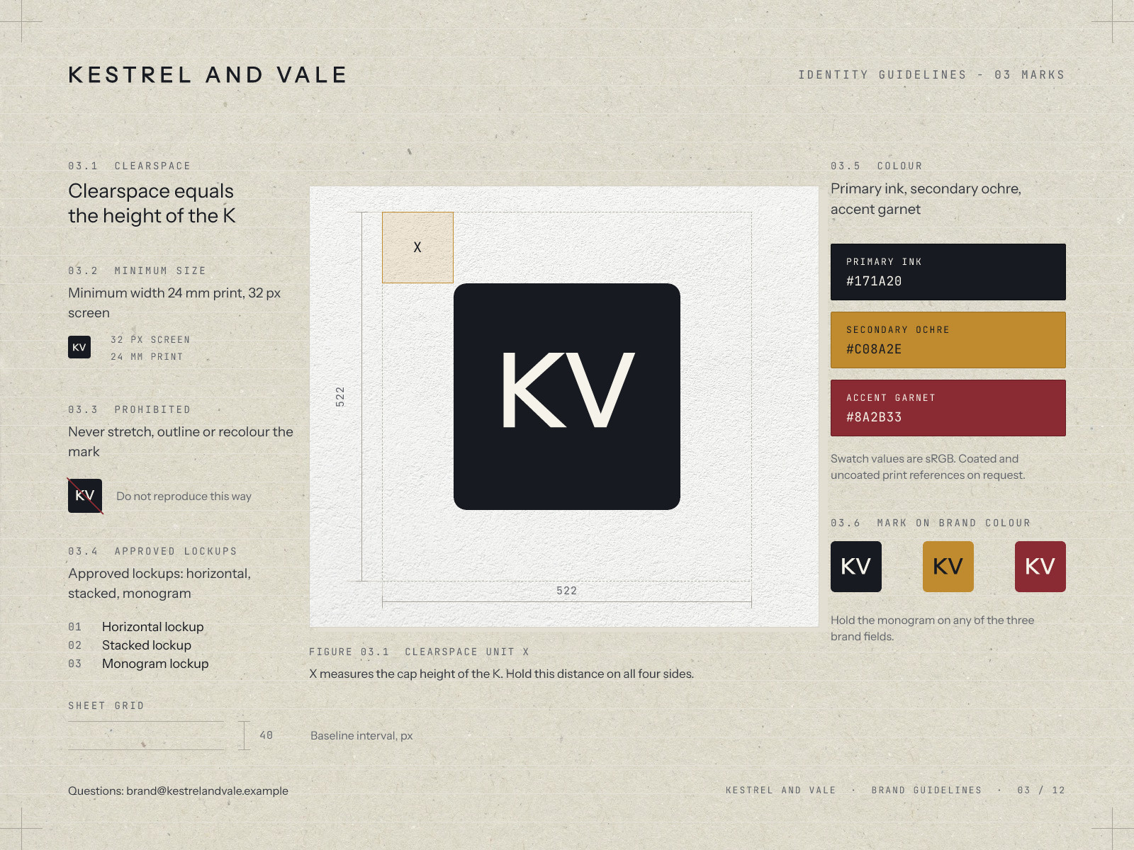 Brand Clearspace and Grid Page