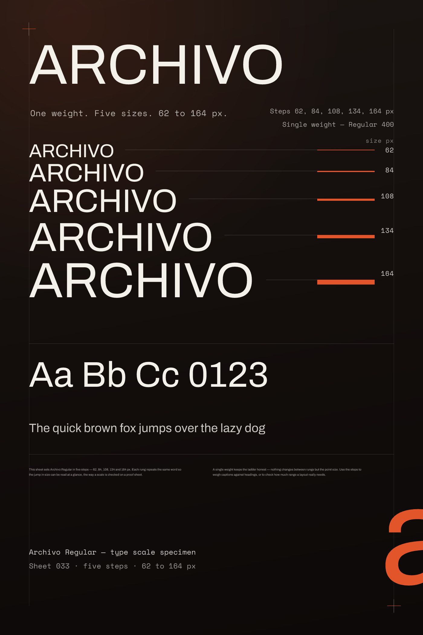 Archivo Type Scale Specimen