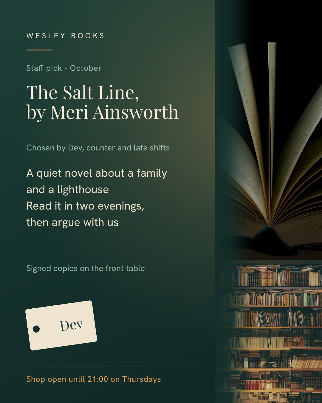 Bookshop Staff Pick Carousel