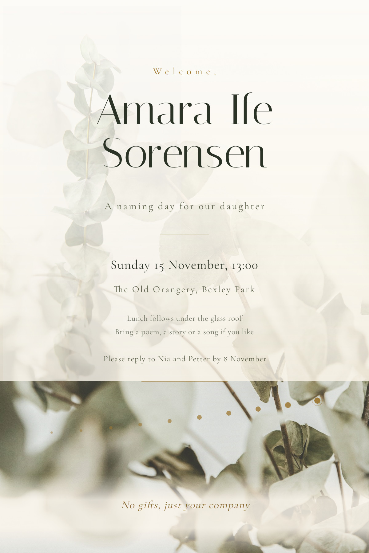 Naming Ceremony Invitation