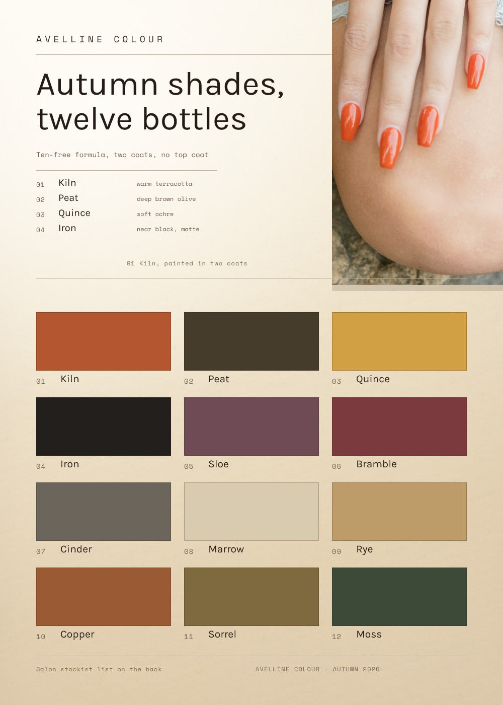 Nail Colour Shade Card