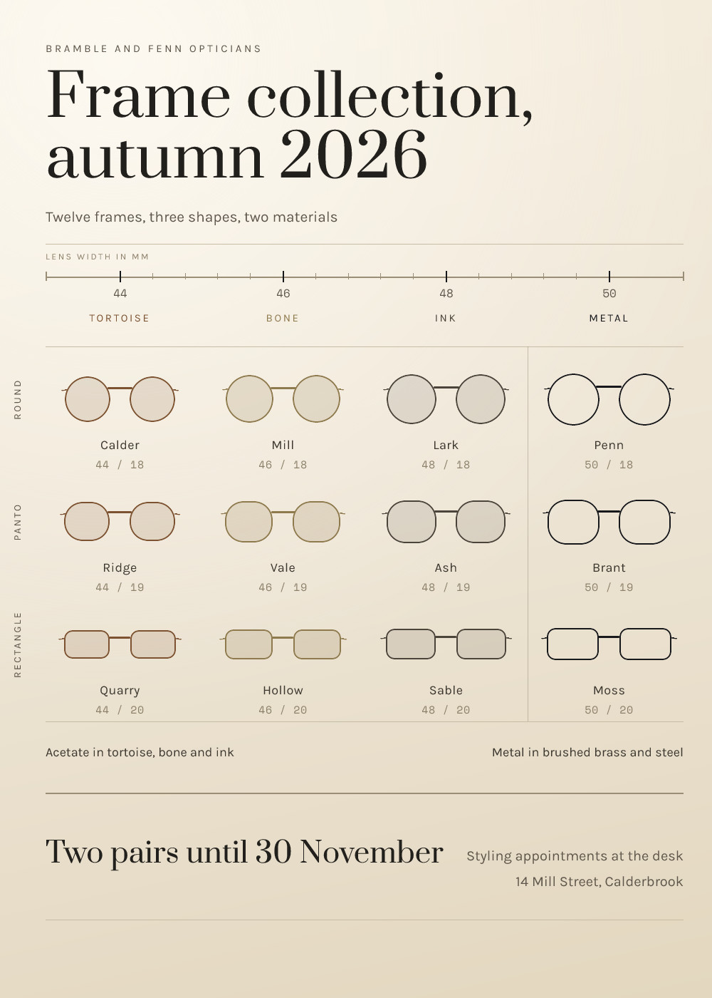 Optician Frame Collection Card