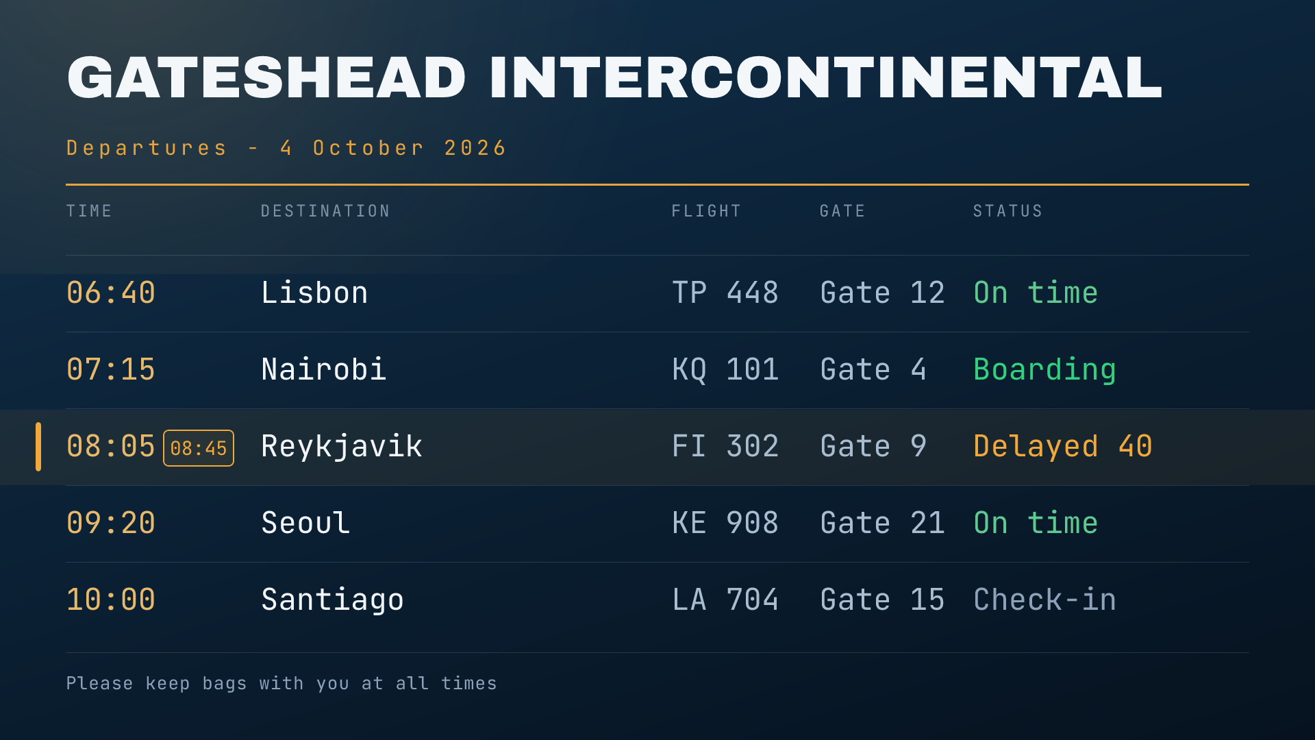 Airport Departure Board