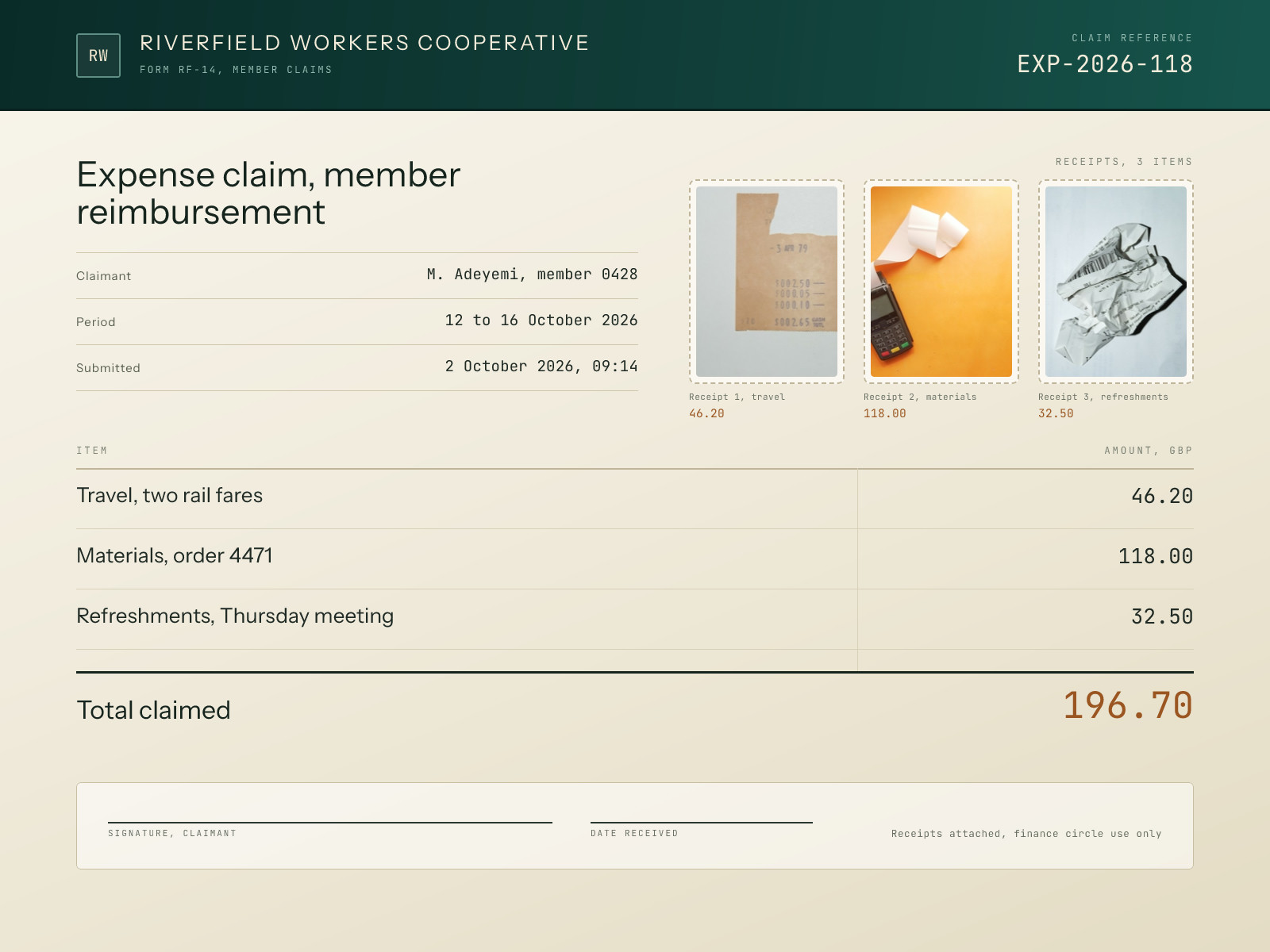 Expense Claim Form