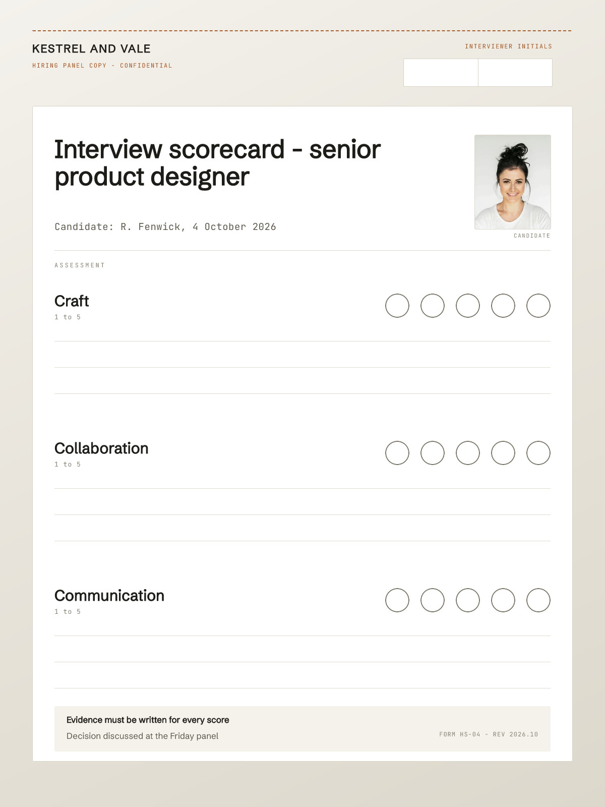 Interview Scorecard