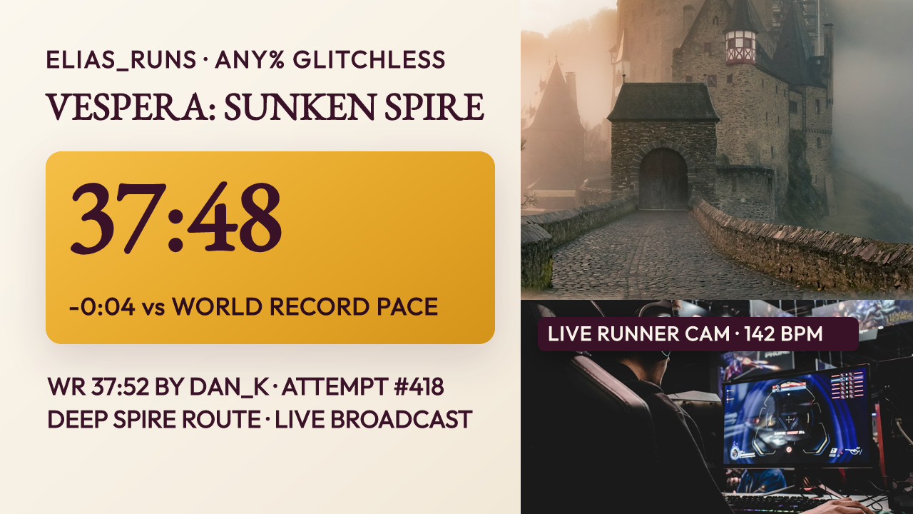 Vespera Sunken Spire Speedrun Stream Thumbnail