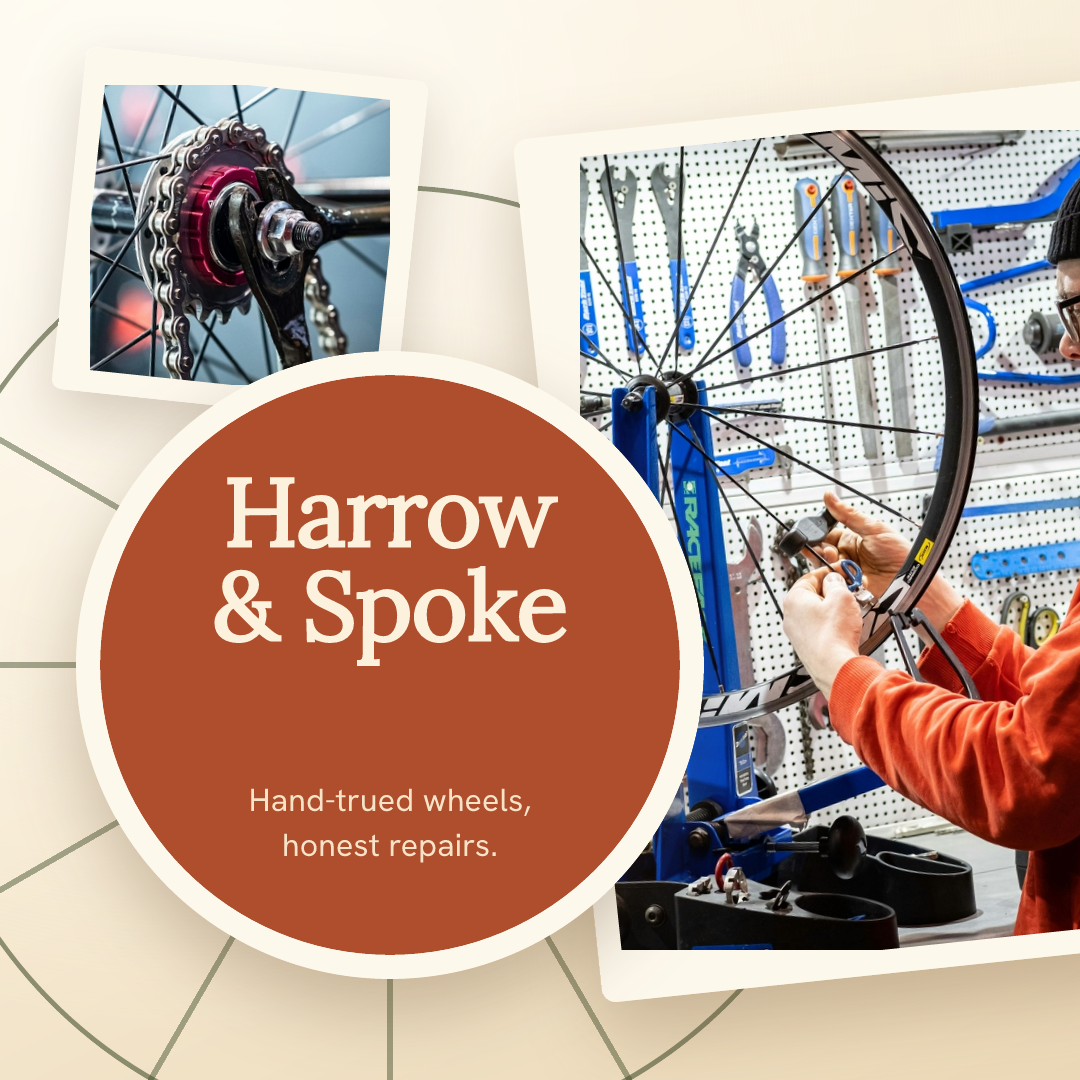 Harrow and Spoke Bike Shop Sticker