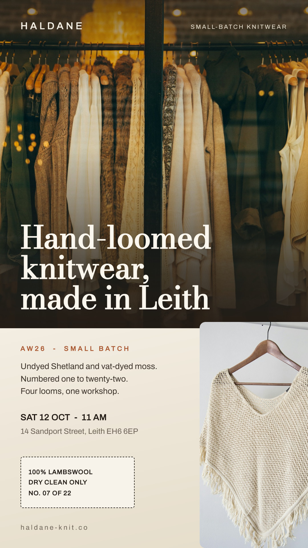 Haldane Knitwear AW26 Poster