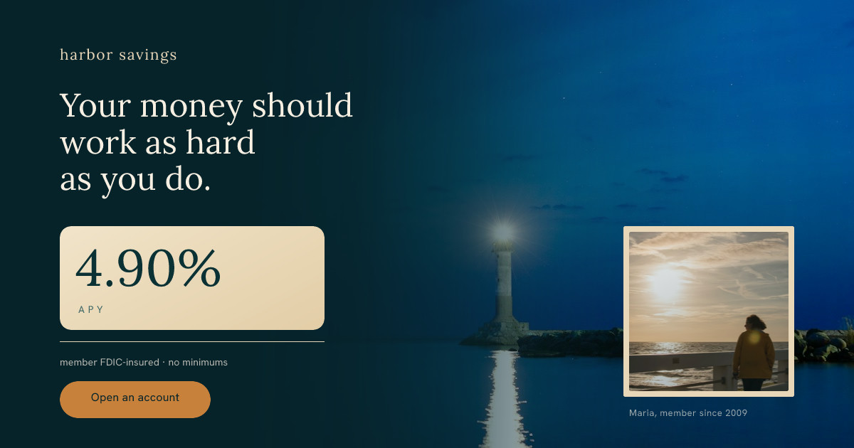 Harbor Savings Rate Banner