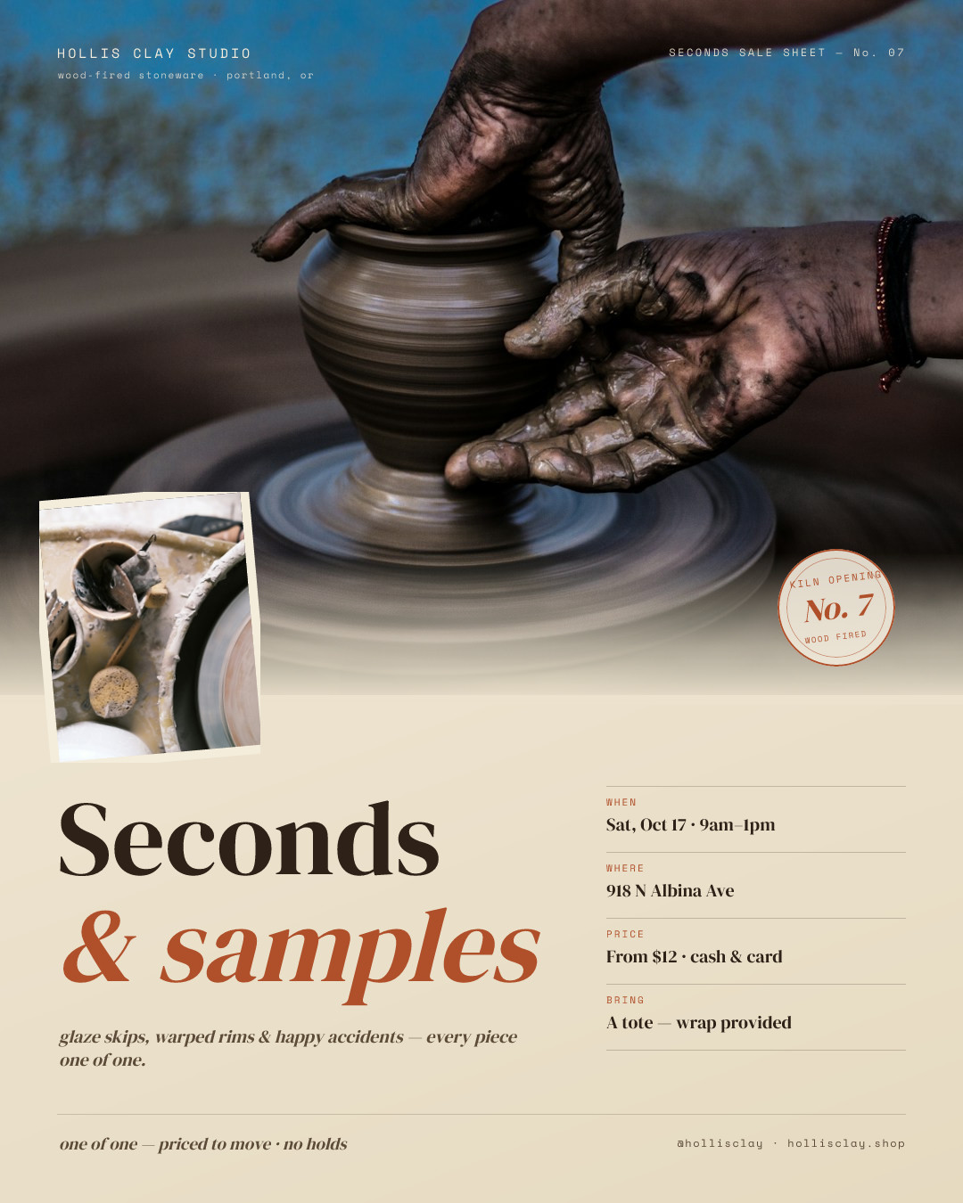 Hollis Clay Seconds Sale