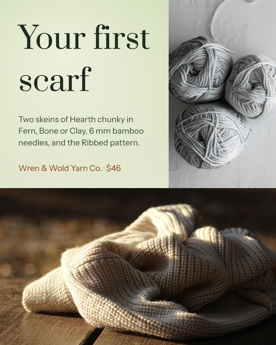 Your First Scarf Knitting Kit