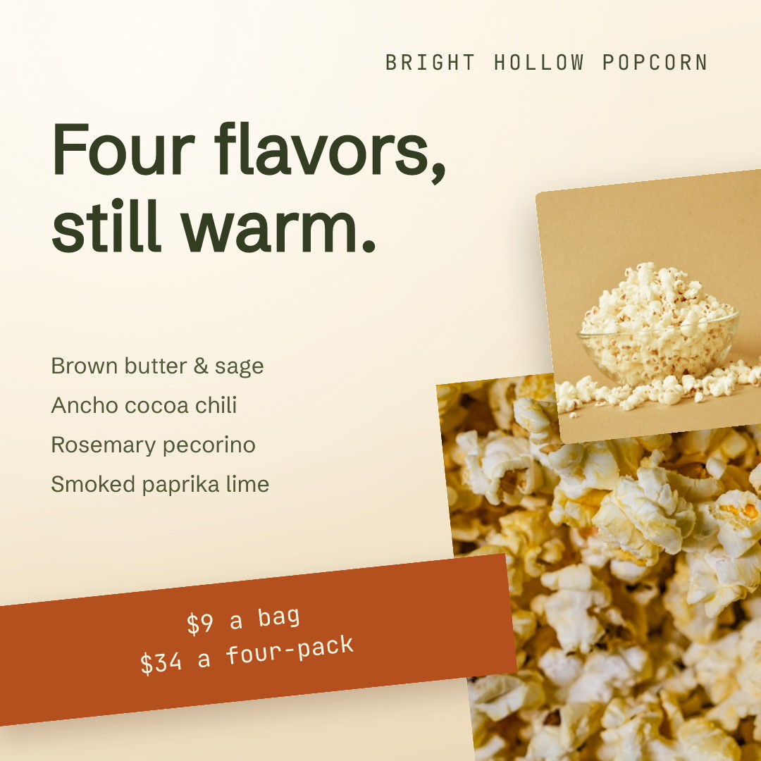 Bright Hollow Popcorn Four Flavors