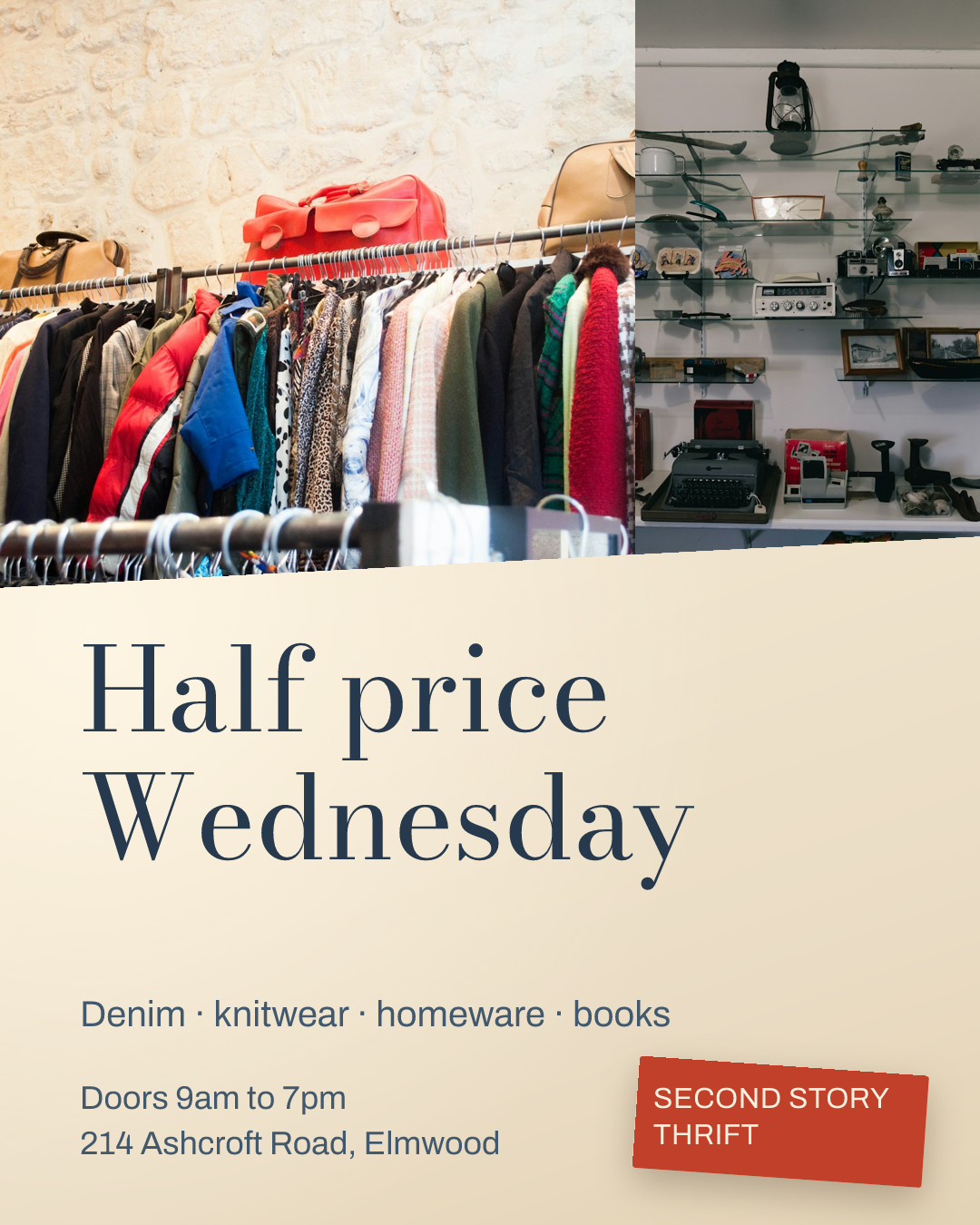 Second Story Thrift Half Price Wednesday