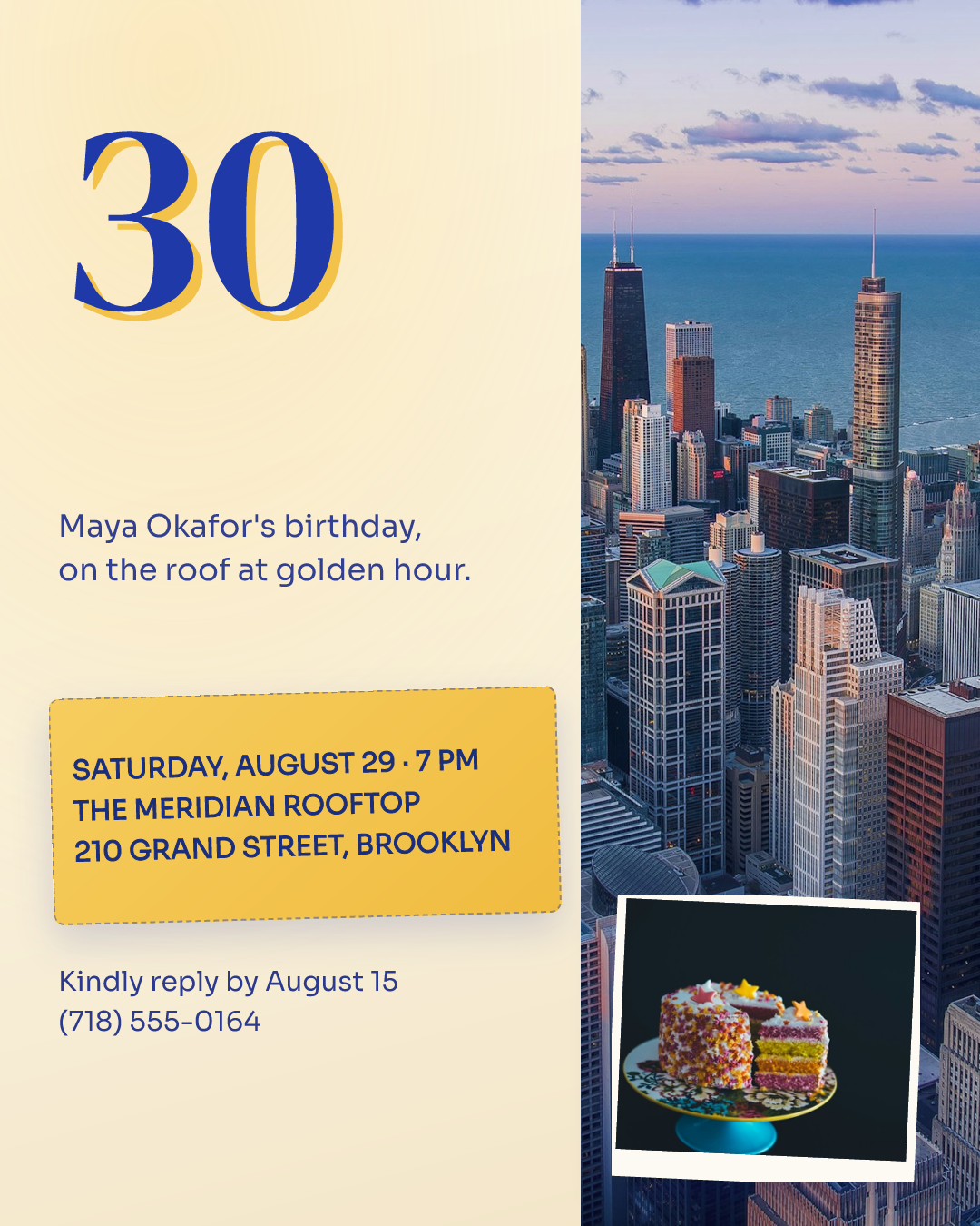 Rooftop 30th Birthday Party Invitation