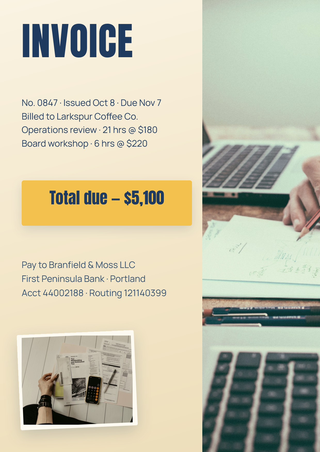 Consulting Hours Invoice