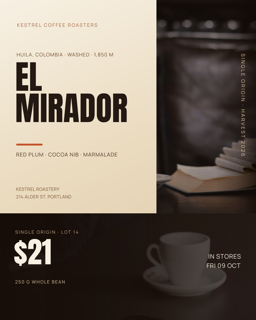Kestrel Roasters El Mirador Lot 14 Drop
