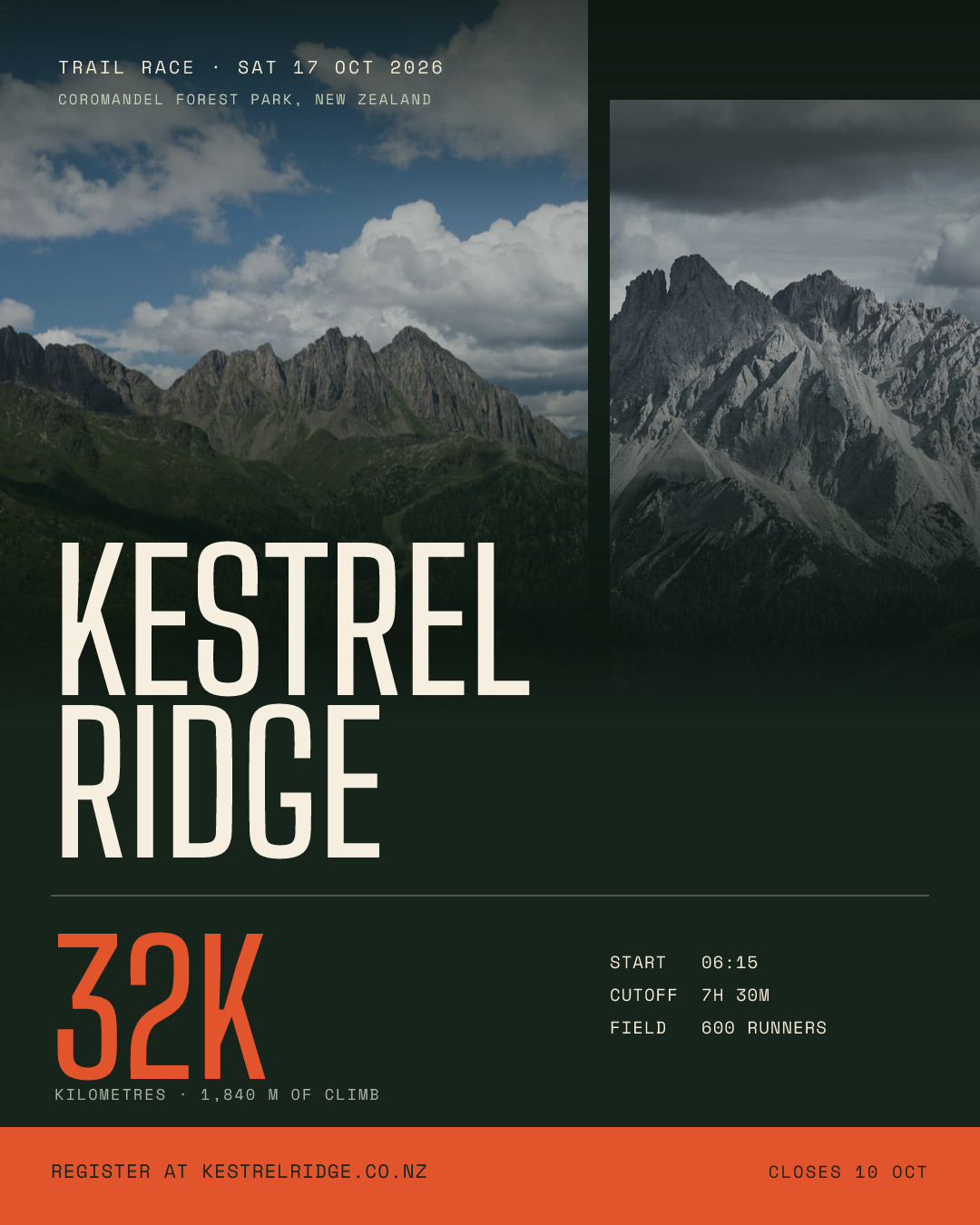 Kestrel Ridge 32K Trail Race Poster