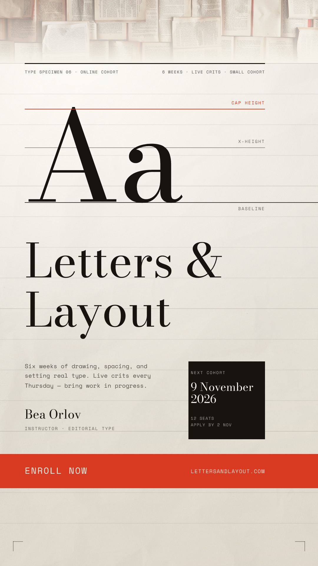 Letters & Layout Type Course Story