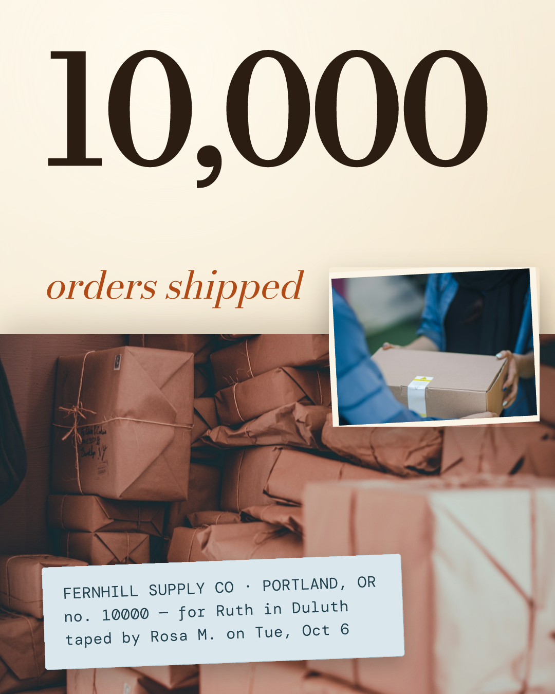 Fernhill Supply — 10,000 Orders Shipped